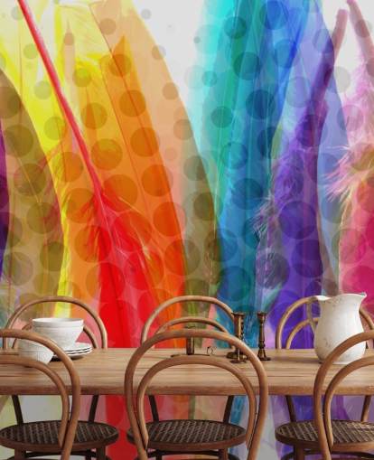 Colourful Feathers Abstract Wallpaper