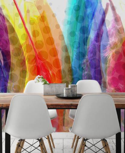 Colourful Feathers Abstract Wallpaper