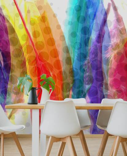Colourful Feathers Abstract Wallpaper