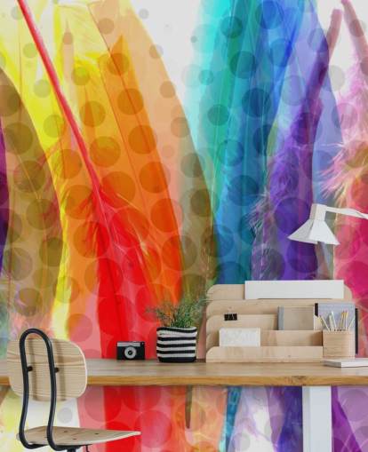 Colourful Feathers Abstract Wallpaper