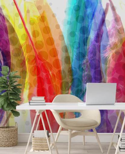 Colourful Feathers Abstract Wallpaper