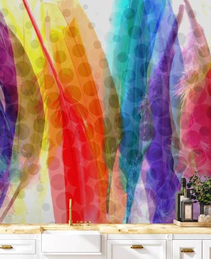 Papier peint abstrait plumes colorées Papier peint abstrait plumes colorées