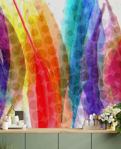 Bunte Federn Abstrakte Tapete Bunte Federn Abstrakte Tapete
