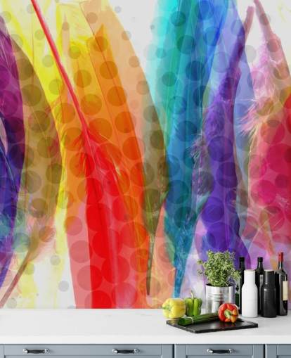 Bunte Federn Abstrakte Tapete