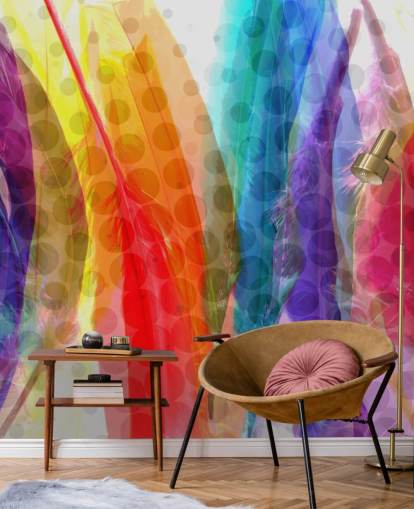 Colourful Feathers Abstract Wallpaper