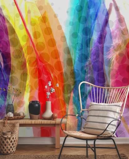 Colourful Feathers Abstract Wallpaper