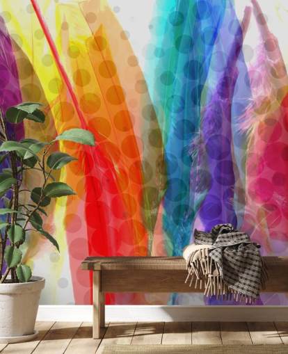 Colourful Feathers Abstract Wallpaper