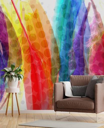 Farverige Fjer Abstrakt Baggrund