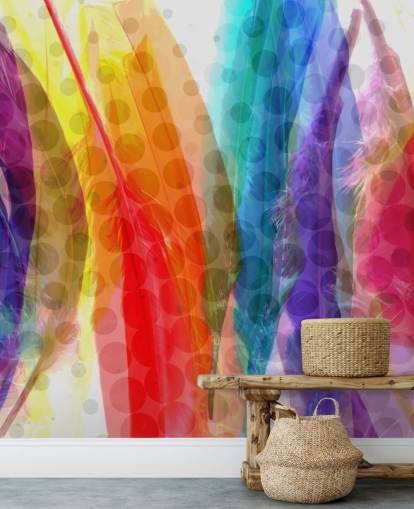 Colourful Feathers Abstract Wallpaper