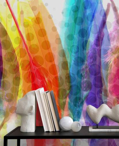 Papier peint abstrait plumes colorées Papier peint abstrait plumes colorées