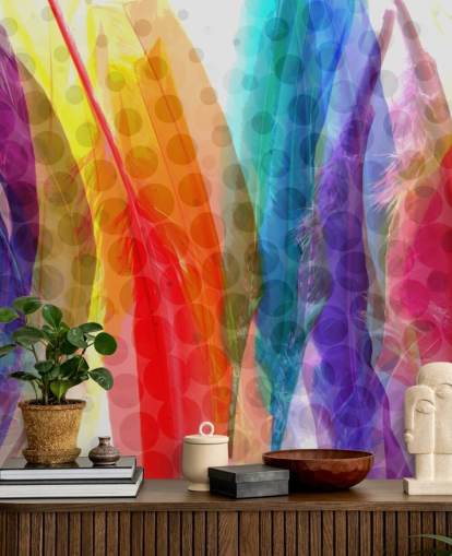 Colourful Feathers Abstract Wallpaper