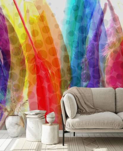 Colourful Feathers Abstract Wallpaper