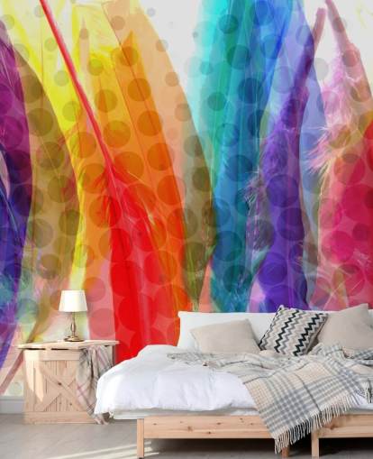 Colourful Feathers Abstract Wallpaper