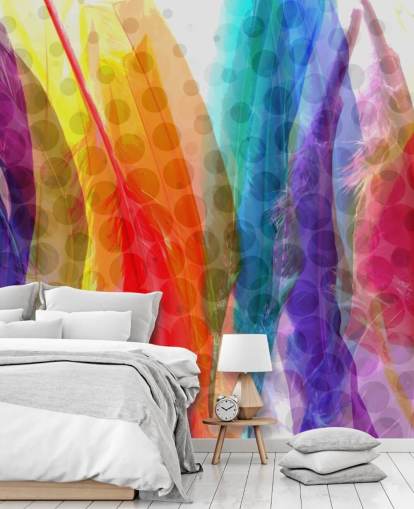 Colourful Feathers Abstract Wallpaper