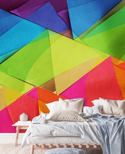 Papier peint en papier coloré en couches