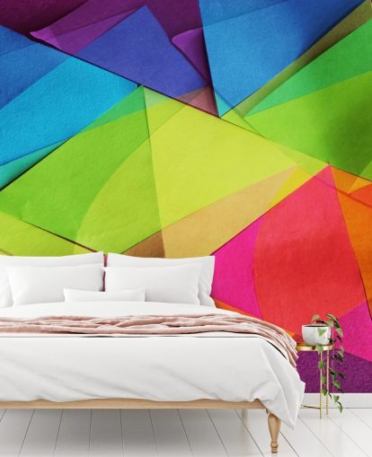 Papel de parede colorido em camadas