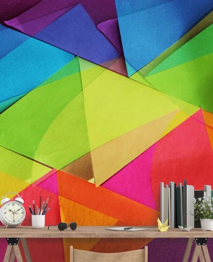 Layered Coloured Paper Wallpaper