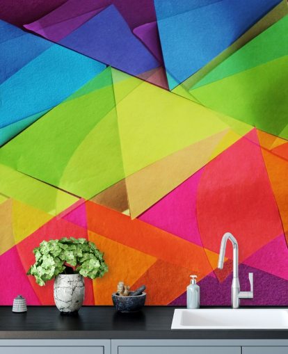 Papel de parede colorido em camadas Papel de parede colorido em camadas