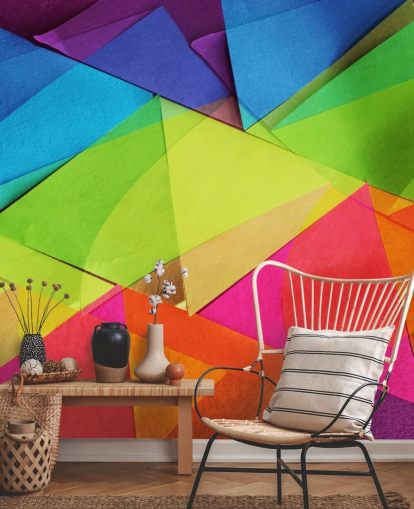Papier peint en papier coloré en couches