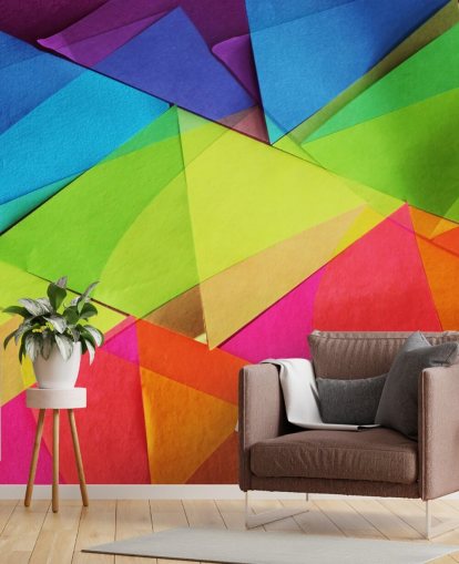 Papel de parede colorido em camadas