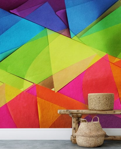 Layered Coloured Paper Wallpaper