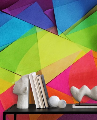 Papel de parede colorido em camadas