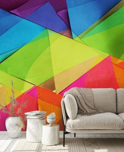 Layered Coloured Paper Wallpaper