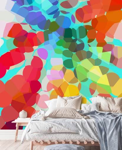 Kleurrijke stippen abstract behang