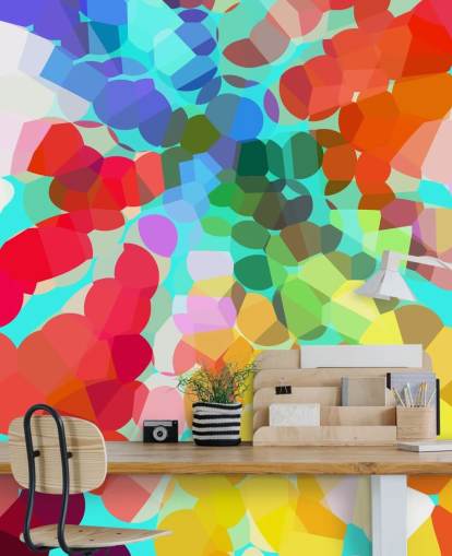 Kleurrijke stippen abstract behang