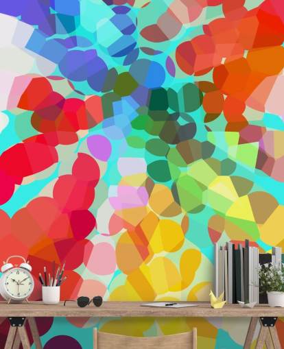 Kleurrijke stippen abstract behang Kleurrijke stippen abstract behang