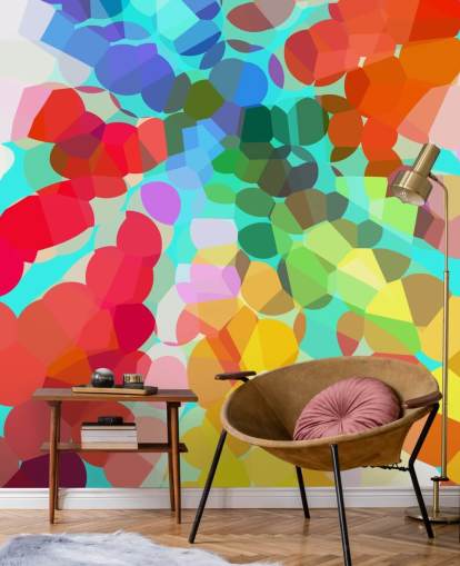 Kleurrijke stippen abstract behang