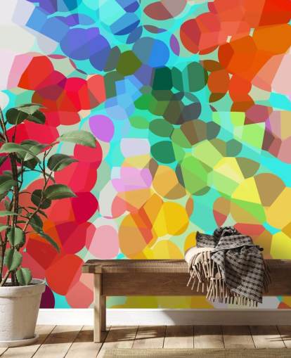 Kleurrijke stippen abstract behang