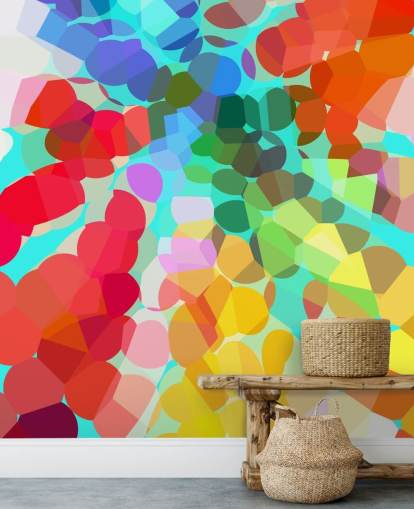 Kleurrijke stippen abstract behang