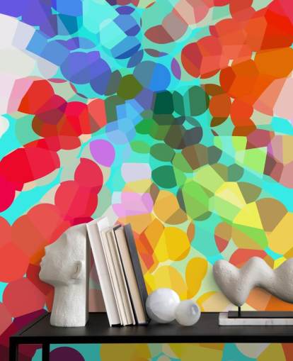 Kleurrijke stippen abstract behang