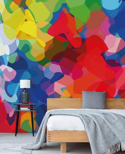 Fargerik Mesh Abstrakt Art Mural