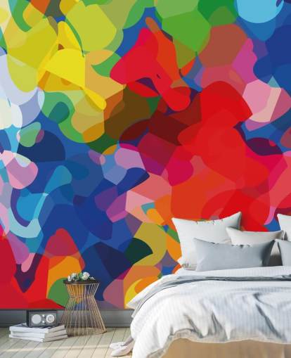 Mural de arte abstrata colorida malha Mural de arte abstrata colorida malha