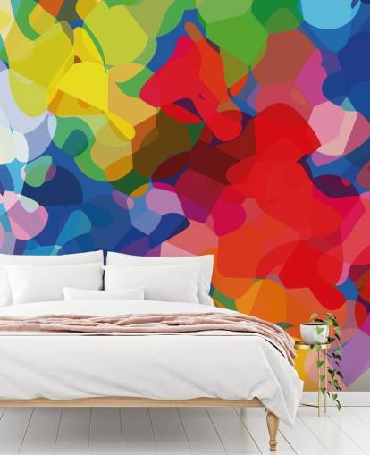 Mural de arte abstrata colorida malha