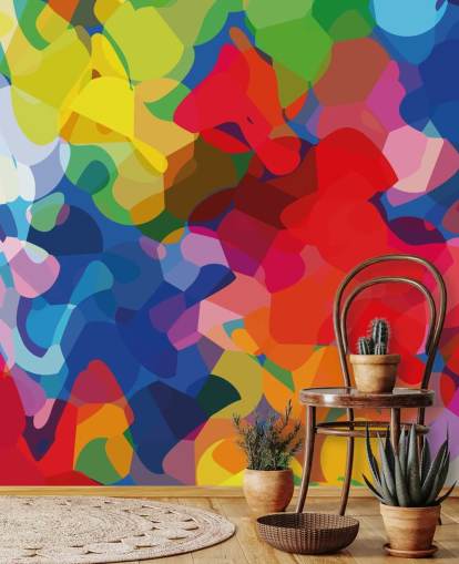 Kleurrijke mesh abstracte kunstmuurschildering