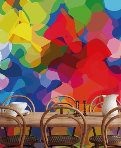 Fargerik Mesh Abstrakt Art Mural