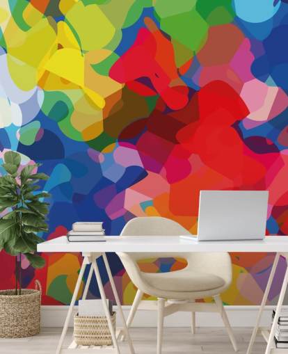 Kleurrijke mesh abstracte kunstmuurschildering