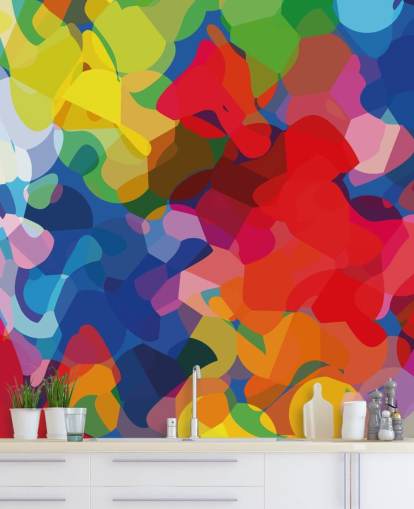 Kleurrijke mesh abstracte kunstmuurschildering