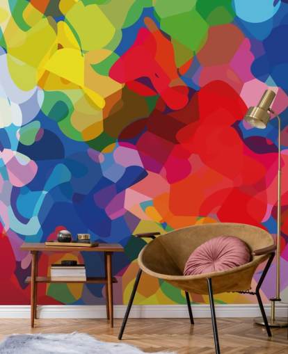 Mural Arte abstracto de malla colorida