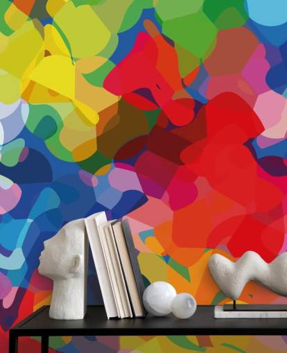 Mural de arte abstrata colorida malha Mural de arte abstrata colorida malha