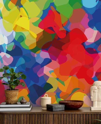 Fargerik Mesh Abstrakt Art Mural