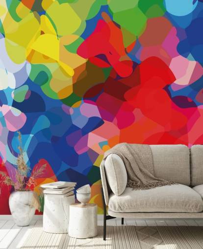 Mural Arte abstracto de malla colorida