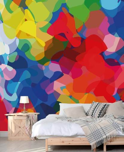 Mural de arte abstrata colorida malha