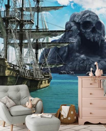 papel tapiz de barco pirata y calavera papel tapiz de barco pirata y calavera