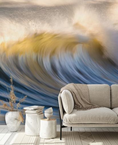 Dreamy Blue Waves Wallpaper