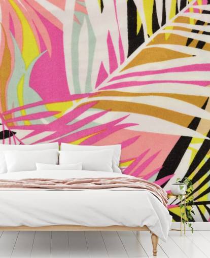 Papel pintado con estampado tropical vibrante Papel pintado con estampado tropical vibrante