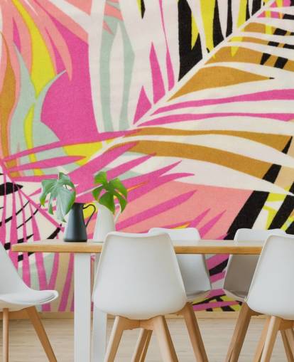 Papel de Parede Padrão Tropical Vibrante